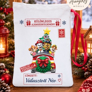 Névre szóló Mikulás zsák, Mancs őrjárat - Meska.hu