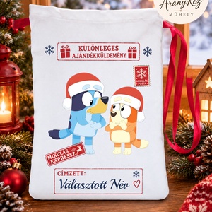 Névre szóló Mikulás zsák, Bluey és Bingo - Meska.hu