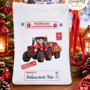 Névre szóló Mikulás zsák, Traktor - Meska.hu