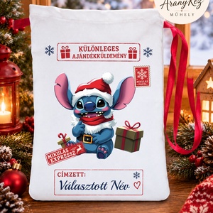 Névre szóló Mikulás zsák, Stitch - Meska.hu