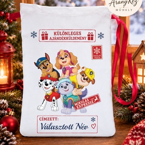 Névre szóló Mikulás zsák, Mancs őrjárat, Karácsony, Mikulás, Mikulás zsák, Varrás, MESKA