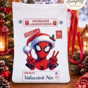 Névre szóló Mikulás zsák, Pókember - Meska.hu