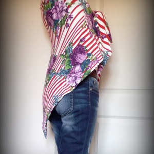 Csíkos-rózsás, óriás méretű sálkendő/strandkendő (dupla réteg anyagból) -  - Meska.hu