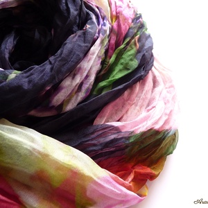 Tarka hernyóselyem csősál (virágmintás) - ruha & divat - sál, sapka, kendő - sál - Meska.hu Tarka hernyóselyem csősál (virágmintás) - ruha & divat - sál, sapka, kendő - sál - Meska.hu