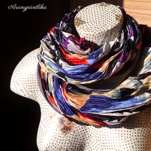 BOHÓCRUHA  gyűrt, tarka csősál (hernyóselyem-pamut) -  - Meska.hu