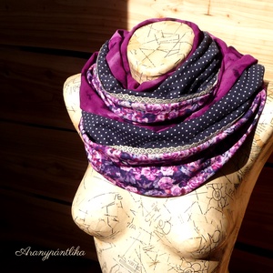 Pöttyös- virágos romantikus csősál csipkével (orgonalila-bíbor-sötétkék, vékonyabb) - ruha & divat - sál, sapka, kendő - sál - Meska.hu Pöttyös- virágos romantikus csősál csipkével (orgonalila-bíbor-sötétkék, vékonyabb) - ruha & divat - sál, sapka, kendő - sál - Meska.hu