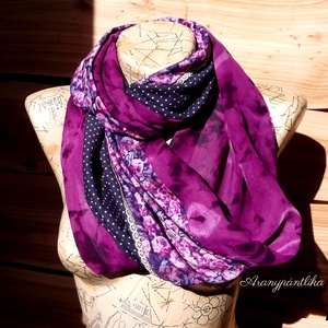 Pöttyös- virágos romantikus csősál csipkével (orgonalila-bíbor-sötétkék, vékonyabb) - ruha & divat - sál, sapka, kendő - sál - Meska.hu Pöttyös- virágos romantikus csősál csipkével (orgonalila-bíbor-sötétkék, vékonyabb) - ruha & divat - sál, sapka, kendő - sál - Meska.hu