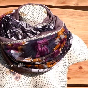 Vastag, bordó virágos romantikus csősál csipkével (okker-bordó-barna) - ruha & divat - sál, sapka, kendő - sál - Meska.hu Vastag, bordó virágos romantikus csősál csipkével (okker-bordó-barna) - ruha & divat - sál, sapka, kendő - sál - Meska.hu