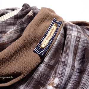 BARNÁK.  (dupla falú, hosszú fodros stóla/sál, csokibarna-mogyorószín)-Aranypántlika - ruha & divat - sál, sapka, kendő - stóla - Meska.hu