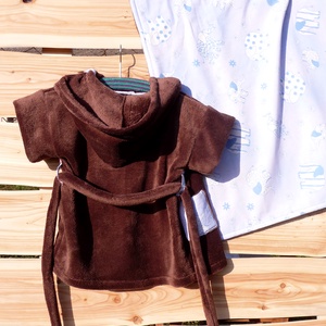 LEFOGLALVA. Babaköntös + babatakaró szett (csokibarna-világoskék) - Aranypántlika - Meska.hu