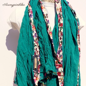 Májfatánc - smaragd tavaszi-őszi sál (Aranypántlika) - ruha & divat - sál, sapka, kendő - sál - Meska.hu Májfatánc - smaragd tavaszi-őszi sál (Aranypántlika) - ruha & divat - sál, sapka, kendő - sál - Meska.hu