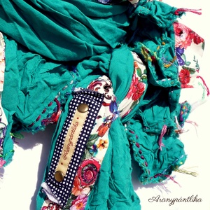 Májfatánc - smaragd tavaszi-őszi sál (Aranypántlika) - ruha & divat - sál, sapka, kendő - sál - Meska.hu Májfatánc - smaragd tavaszi-őszi sál (Aranypántlika) - ruha & divat - sál, sapka, kendő - sál - Meska.hu