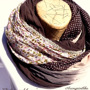 Púder-csokibarna extra széles csipkés csősál - Aranypántlika - ruha & divat - sál, sapka, kendő - sál - Meska.hu Púder-csokibarna extra széles csipkés csősál - Aranypántlika - ruha & divat - sál, sapka, kendő - sál - Meska.hu