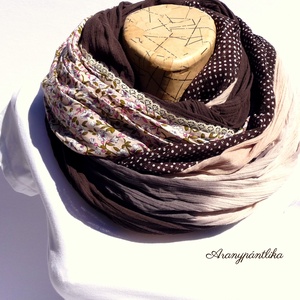 Púder-csokibarna extra széles csipkés csősál - Aranypántlika - ruha & divat - sál, sapka, kendő - sál - Meska.hu Púder-csokibarna extra széles csipkés csősál - Aranypántlika - ruha & divat - sál, sapka, kendő - sál - Meska.hu