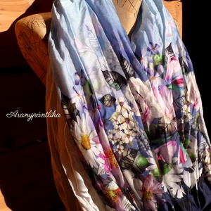 Csokréta EXTRA SZÉLES hernyóselyem-viszkóz selyem csősál - Aranypántlika - Meska.hu