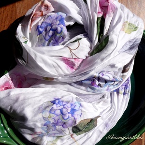 Hortenziás tüllösöm EXTRA SZÉLES csősál - Aranypántlika - Meska.hu