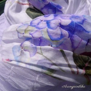 Hortenziás tüllösöm EXTRA SZÉLES csősál - Aranypántlika - ruha & divat - sál, sapka, kendő - sál - Meska.hu Hortenziás tüllösöm EXTRA SZÉLES csősál - Aranypántlika - ruha & divat - sál, sapka, kendő - sál - Meska.hu