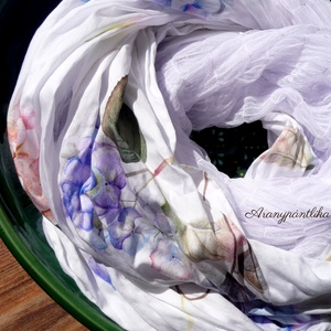 Hortenziás tüllösöm EXTRA SZÉLES csősál - Aranypántlika - ruha & divat - sál, sapka, kendő - sál - Meska.hu Hortenziás tüllösöm EXTRA SZÉLES csősál - Aranypántlika - ruha & divat - sál, sapka, kendő - sál - Meska.hu