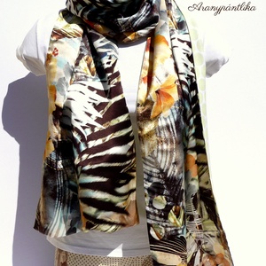 Trópusi hajnal hosszú pamut-hernyóselyem sál  - ruha & divat - sál, sapka, kendő - sál - Meska.hu Trópusi hajnal hosszú pamut-hernyóselyem sál  - ruha & divat - sál, sapka, kendő - sál - Meska.hu