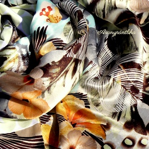 Trópusi hajnal hosszú pamut-hernyóselyem sál  - ruha & divat - sál, sapka, kendő - sál - Meska.hu Trópusi hajnal hosszú pamut-hernyóselyem sál  - ruha & divat - sál, sapka, kendő - sál - Meska.hu