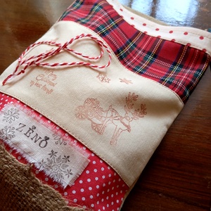 Rénszarvasos mikulás zsák  - karácsony - mikulás - mikulás zsák - Meska.hu