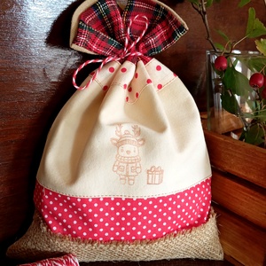 Rénszarvasos mikulás zsák , Karácsony, Mikulás, Mikulás zsák, Varrás, MESKA