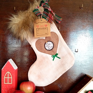 2 db szőrmés mikulás csizma - karácsony - mikulás - mikulás csizma és zokni - Meska.hu