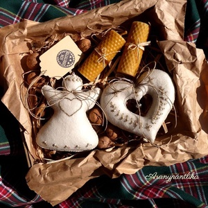 Angyalkás karácsonyi ajándékbox - karácsony - karácsonyi lakásdekoráció - karácsonyfadíszek - Meska.hu