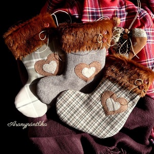 3 db szőrmés mikulás csizma (bézsek) - Meska.hu