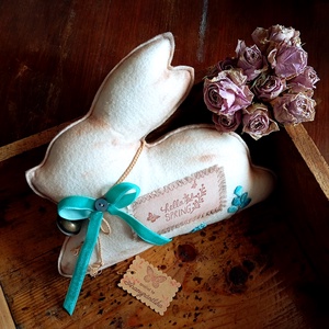 Tavaszváró nyuszi - otthon & életmód - dekoráció - asztal és polc dekoráció - asztaldísz - Meska.hu