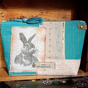 Nyuszis neszesszer (bézs-türkiz) - táska & tok - neszesszer - Meska.hu