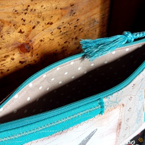 Nyuszis neszesszer (bézs-türkiz) - táska & tok - neszesszer - Meska.hu