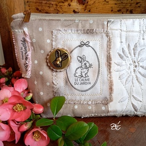 Natúr neszeszer nyuszikával - táska & tok - neszesszer - Meska.hu