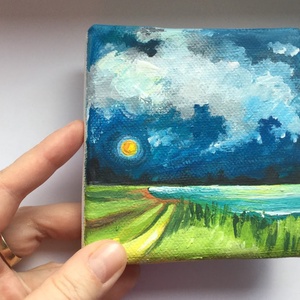 Mini Art / Festmény 10 x 10 cm - művészet - festmény - akril - Meska.hu