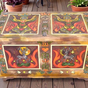 Tulipános Láda - Csodaszarvas sámánláda - Meska.hu