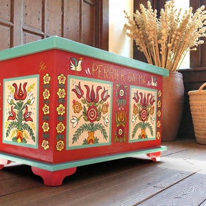 Tulipános láda, festett tulipános láda, Művészet, Más művészeti ág, Festészet, Festett tárgyak, MESKA