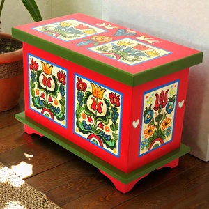 Tulipános Láda, festett láda - közepes méretben, Otthon & Életmód, Bútor, Más bútor, Festészet, MESKA