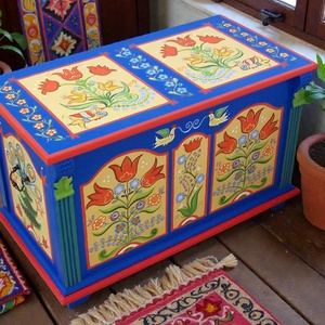 Tulipános láda (Árgyélus láda), Esküvő, Emlék & Ajándék, Nászajándék, Nászajándék gyűjtők, Festészet, MESKA