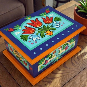 Tulipános láda - kis méretben, Otthon & Életmód, Tárolás & Rendszerezés, Láda, Festészet, Festett tárgyak, MESKA