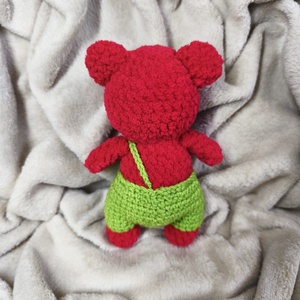 Horgolt piros maci - játék & sport - plüssállat & játékfigura - maci - Meska.hu