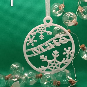 Neves gömb dísz (1. Típus) - karácsony - karácsonyi lakásdekoráció - karácsonyfadíszek - Meska.hu