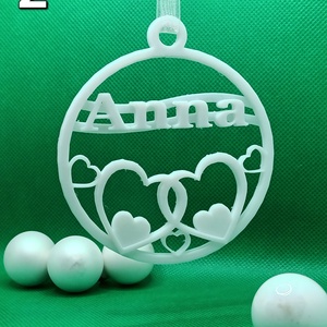 Neves gömb dísz (2. Típus) - karácsony - karácsonyi lakásdekoráció - karácsonyfadíszek - Meska.hu