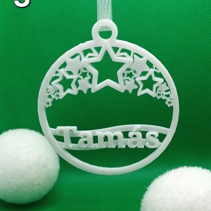 Neves gömb dísz (3. Típus) - karácsony - karácsonyi lakásdekoráció - karácsonyfadíszek - Meska.hu