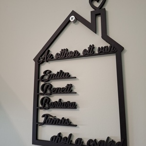 Ház sziluett nevekkel, Otthon & Életmód, Dekoráció, Ajtó- és ablak dekoráció, Ajtódísz & Kopogtató, Mindenmás, MESKA