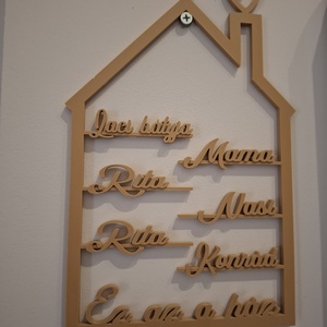 Ház sziluett nevekkel - otthon & életmód - dekoráció - ajtó- és ablak dekoráció - ajtódísz & kopogtató - Meska.hu