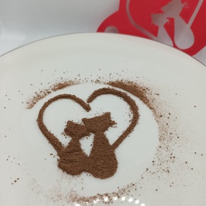 kávé-süti mintázó szerelmes cicák, Otthon & Életmód, Konyhafelszerelés, tálalás, Sütés, főzés, Sütidísz, Mindenmás, MESKA