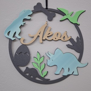 Dínós neves ajtódísz - Meska.hu