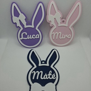 Neves nyuszifej dísz - ünnepi díszek, dekorációk - húsvéti díszek és dekorációk - húsvéti ablakdíszek - Meska.hu