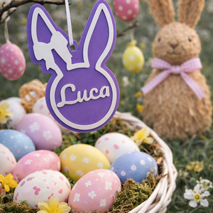 Neves nyuszifej dísz - ünnepi díszek, dekorációk - húsvéti díszek és dekorációk - húsvéti ablakdíszek - Meska.hu