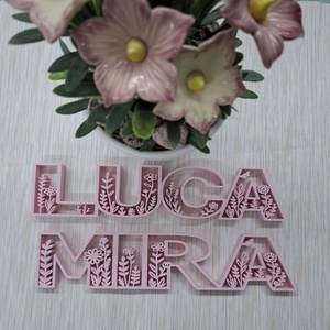 Virágos név dekor, Baba - mama, Babaszoba dekoráció, Baba névtábla, Mindenmás, MESKA